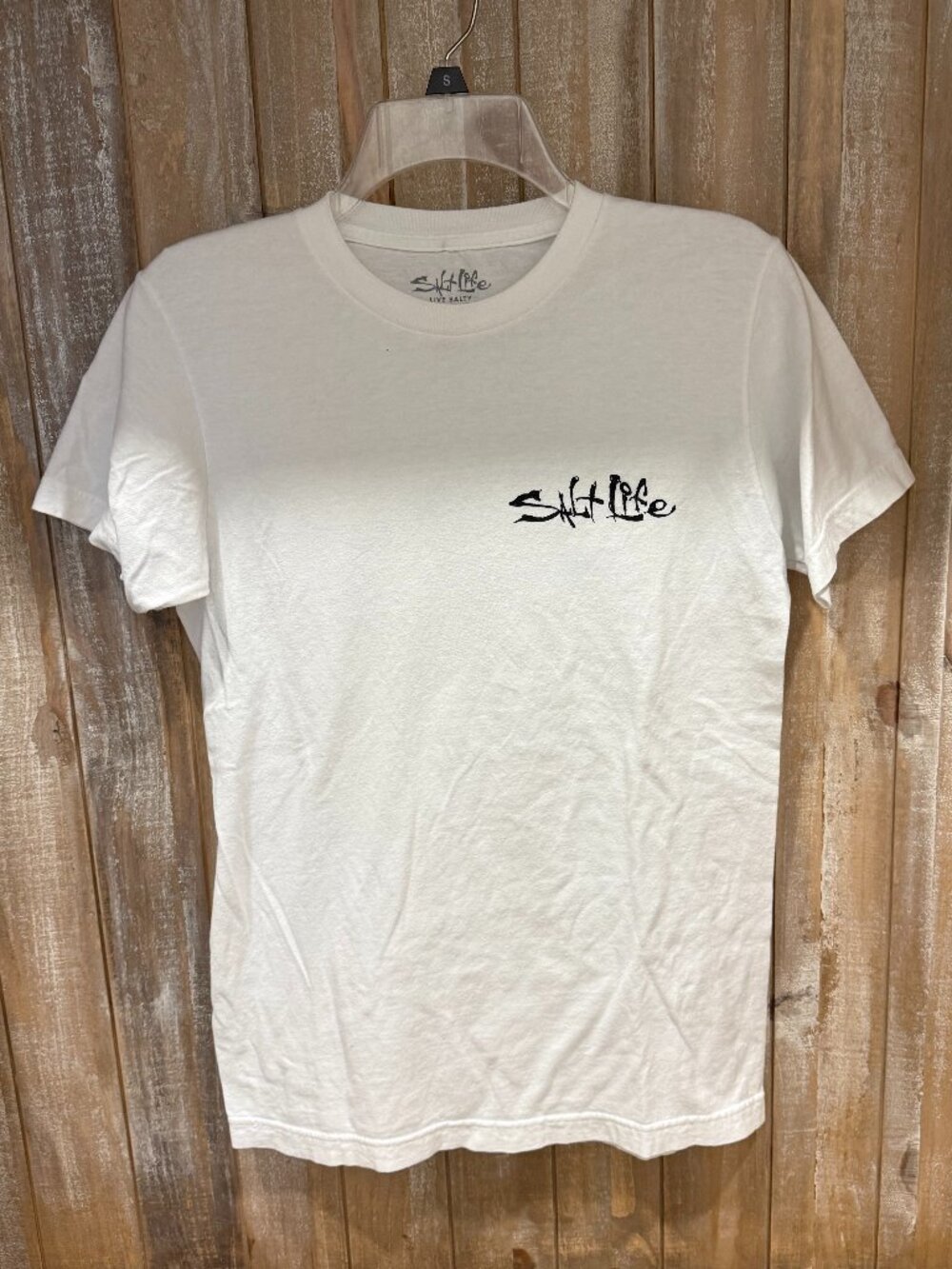 Salt Life Men's Short Sleeve Shirt Small White Fishing Casual Top